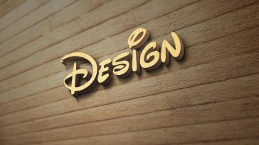 wood wall 3d logo mockup free download psd template