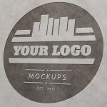 Metal engraved logo mockup