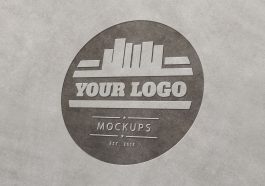 Metal engraved logo mockup free download