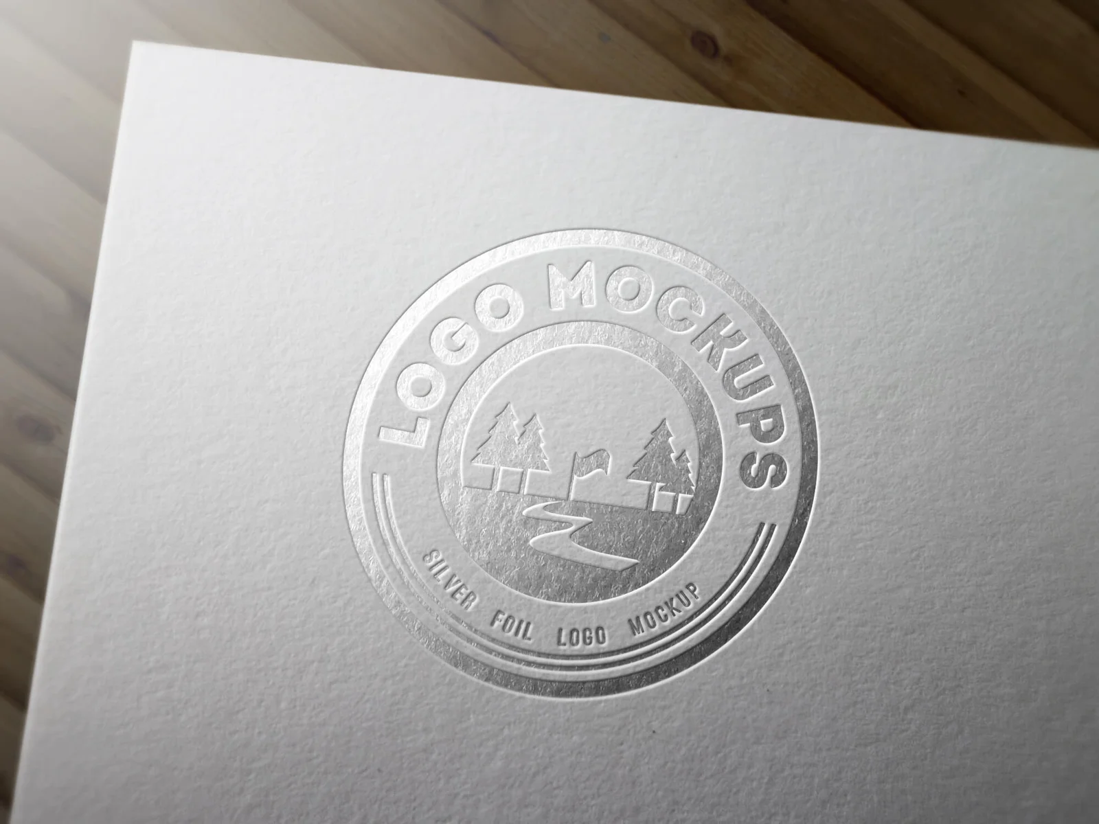 Silver foil logo mockup psd free paper download template psd