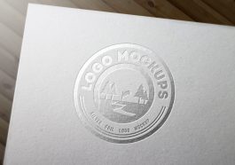 Silver foil logo mockup psd