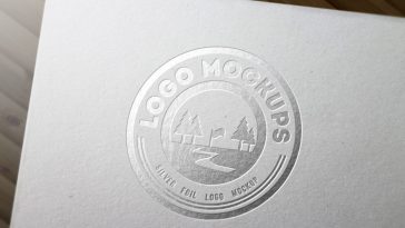 Silver foil logo mockup psd