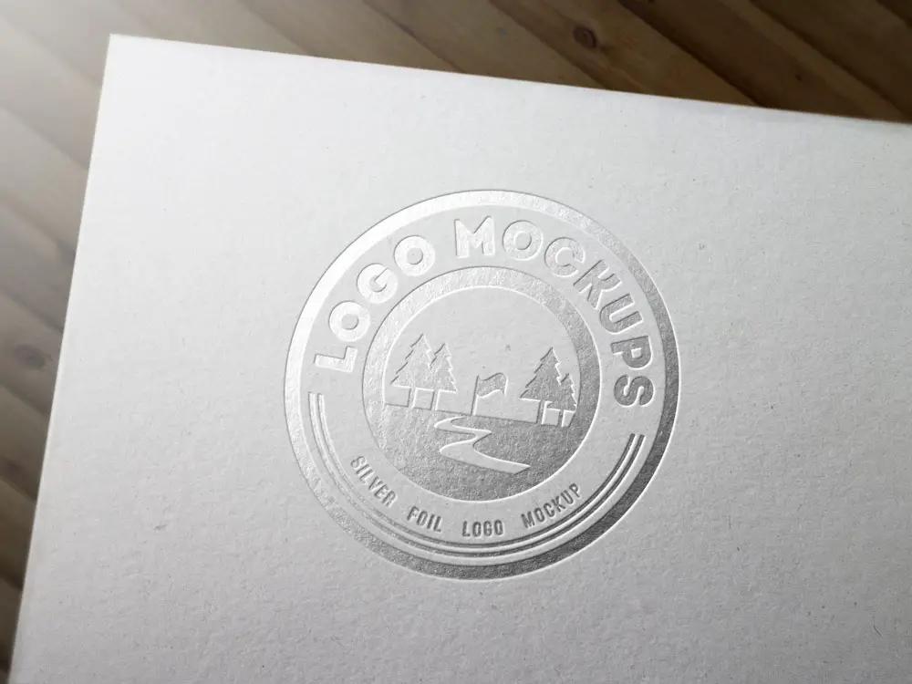 logo mockup gold Logo Silver Foil MockUp