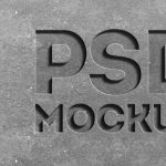 Stone engraved text effect psd