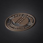 Metal logo mockup free download - shiny copper edition PSD template