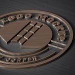 3D copper logo mockup psd