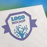 Paper engraved free logo mock up psd