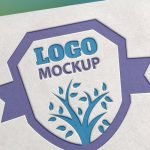 Paper engraved logo mock up psd