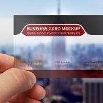 Transparent plastic free business card mockup PSD