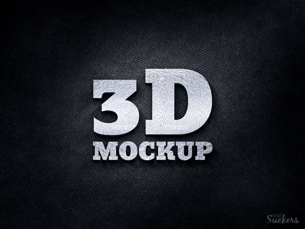 Download 3D Silver Logo MockUp PSD Template