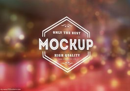 Window signage mockup free download logo