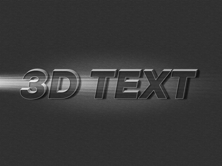 3D text effect photoshop psd free download