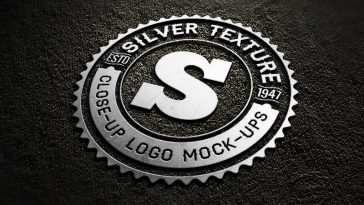 silver metal mockup psd