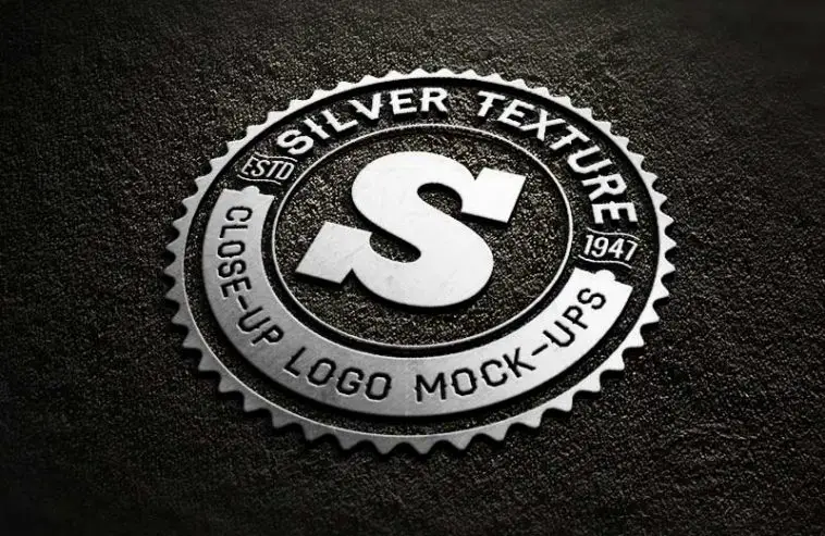 silver metal mockup psd