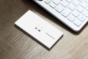 Business card on desk mockup