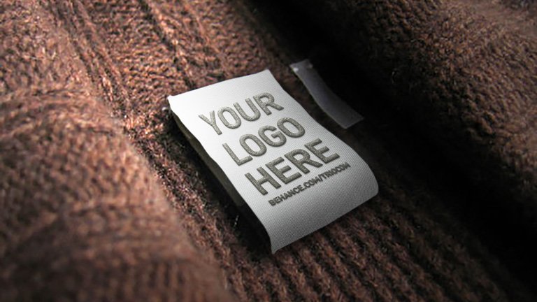 object smart t mockup shirt Tag Logo MockUp Embossed Clothing