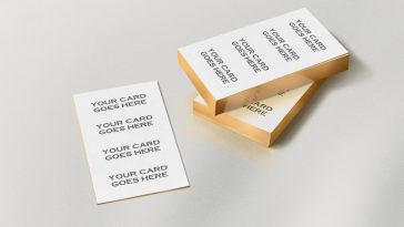 Free gold business card mockup