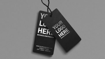 Paper tag logo mockup