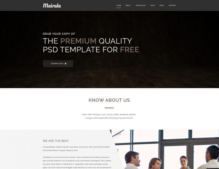 Free website template PSD