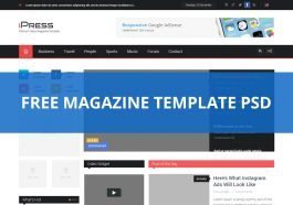 Magazine blog template PSD