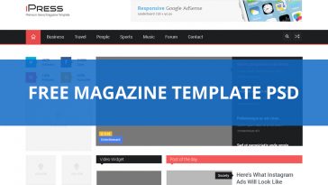 Magazine blog template PSD