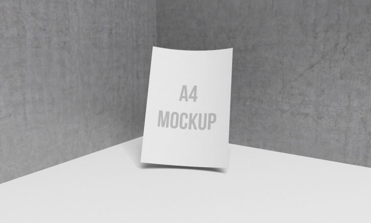 free A4 paper mockup PSD