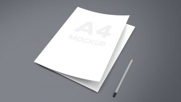 free a4 paper mockup psd template