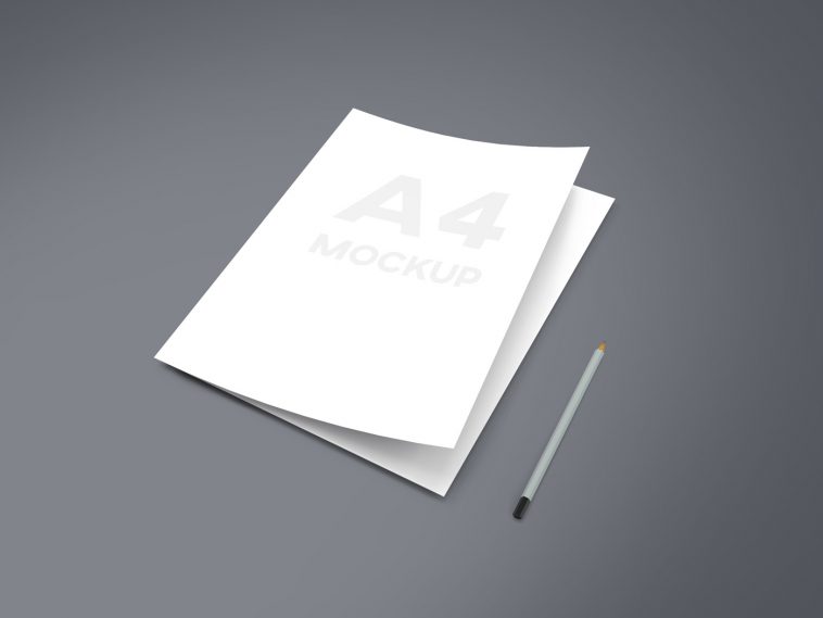 free a4 paper mockup psd template