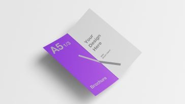 A5 brochure mockup template free PSD