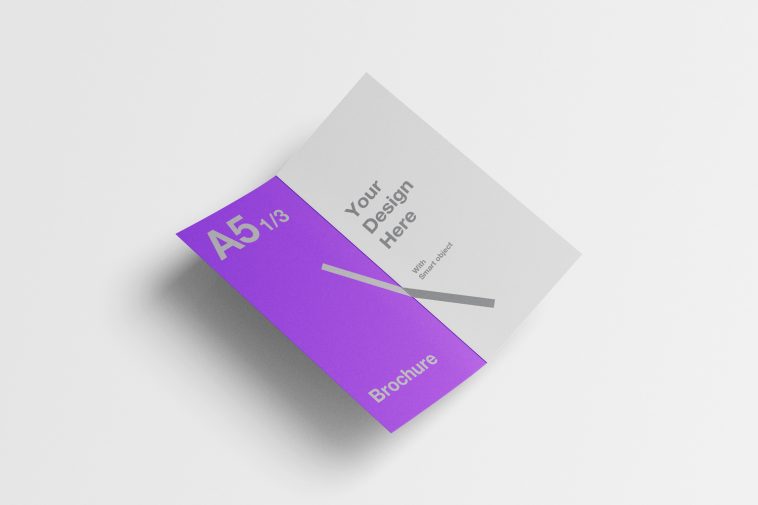 A5 brochure mockup template free PSD