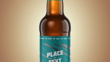 Free glass bottle mockup psd