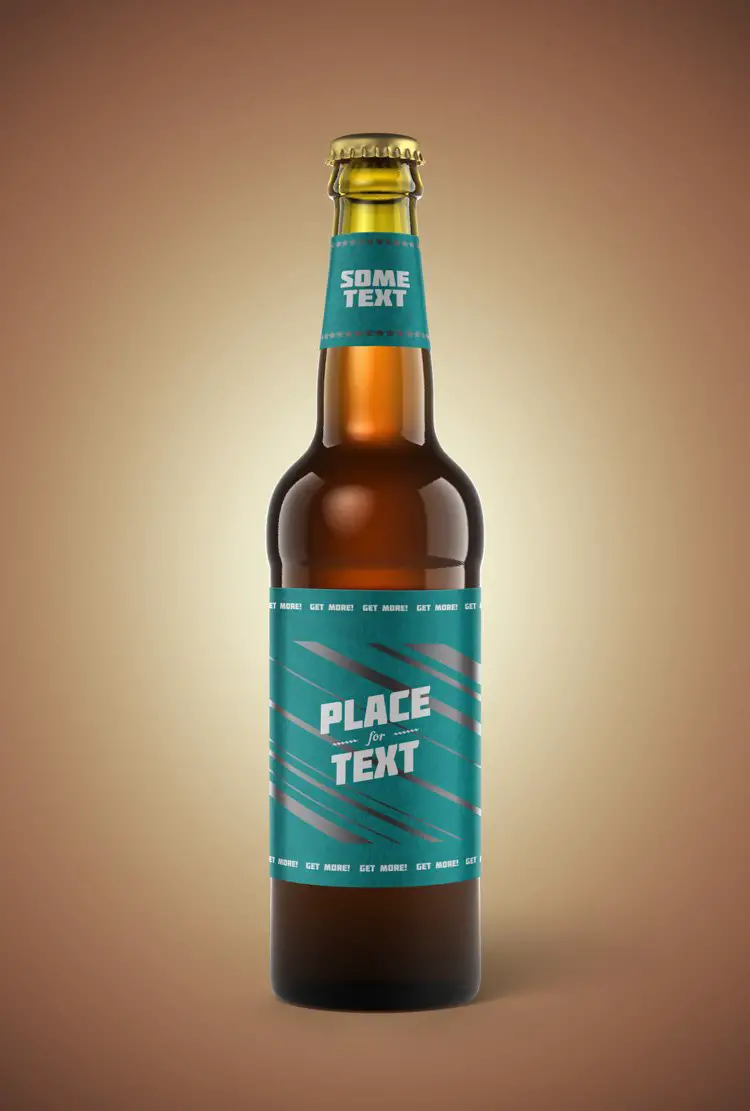 Free glass bottle mockup psd