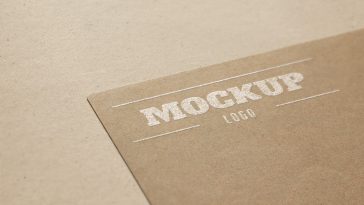 cardboard embossed free logo mockup