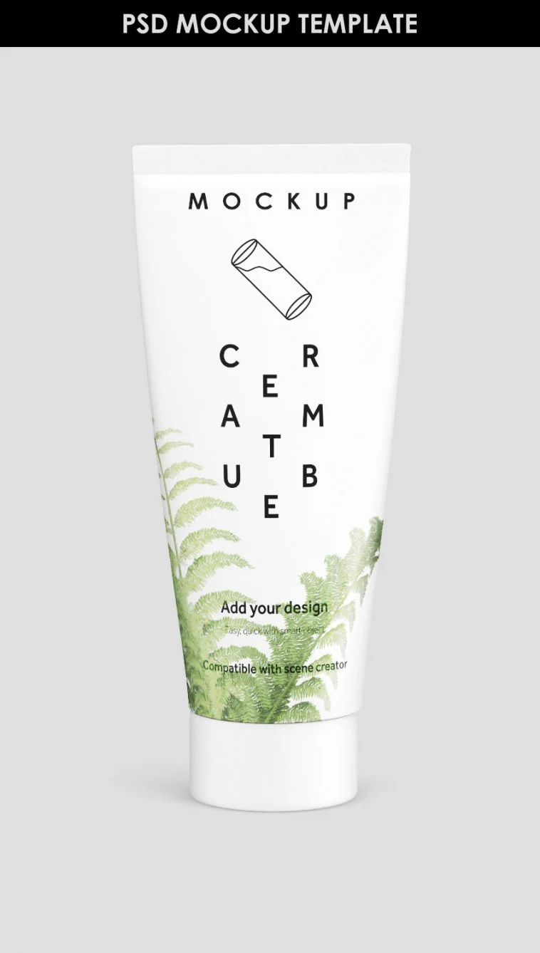 free cream tube mockup template psd download