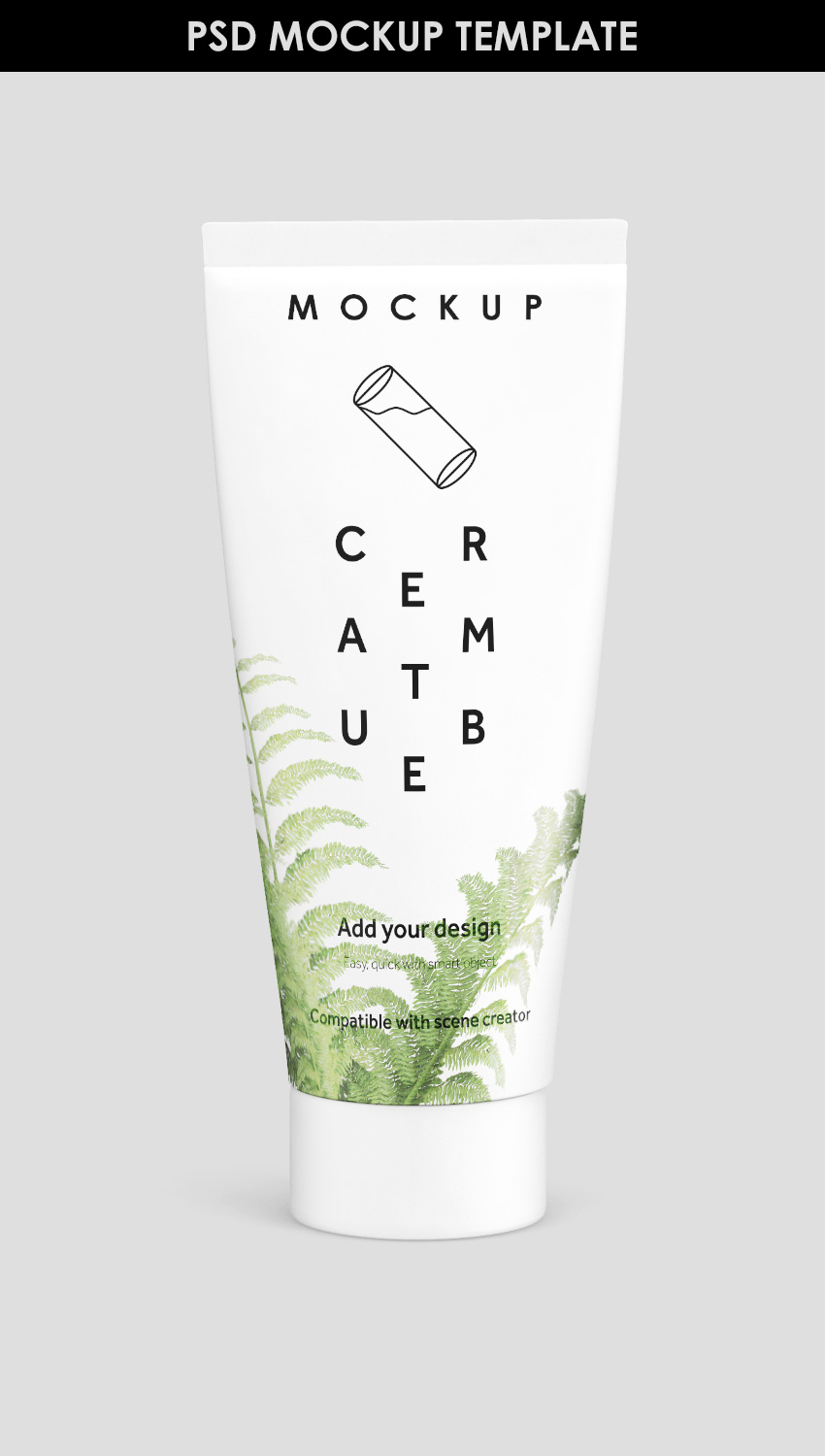 Download Free Cream Tube MockUp Template