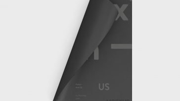 Curled corner us paper mockup