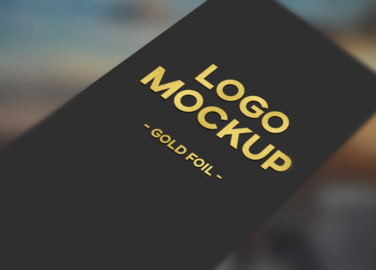 gold foil free logo mockup