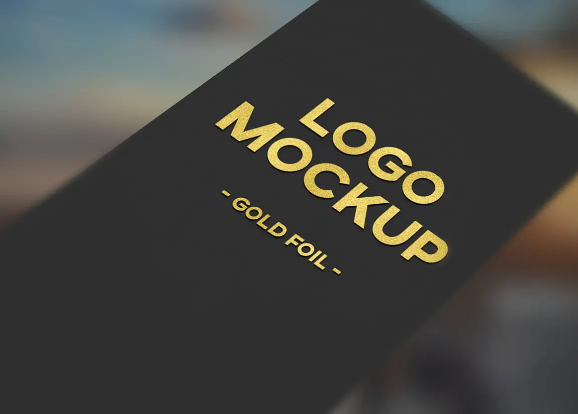 Download Gold Foil Free Logo Mockup Presentation Template