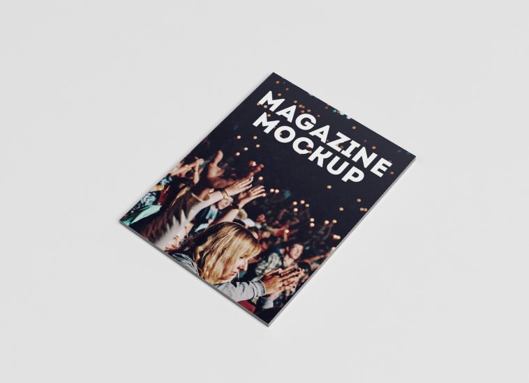 free magazine mockup front view