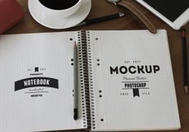 notebook amd sketch book PSD mockup free download