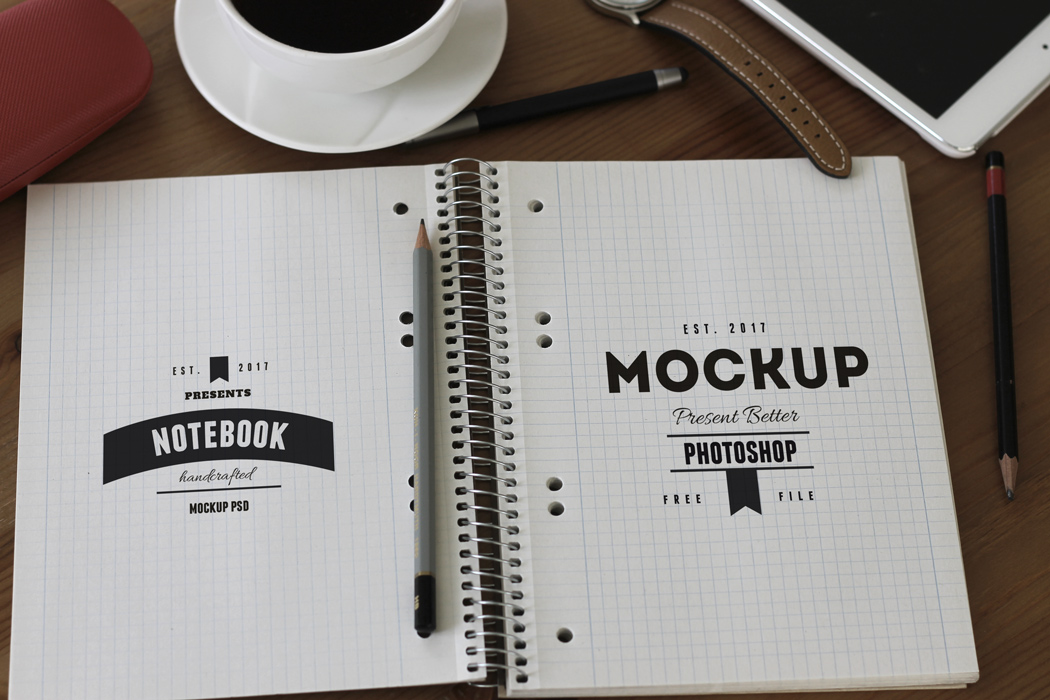 Download Free Sketchbook Mockup Template