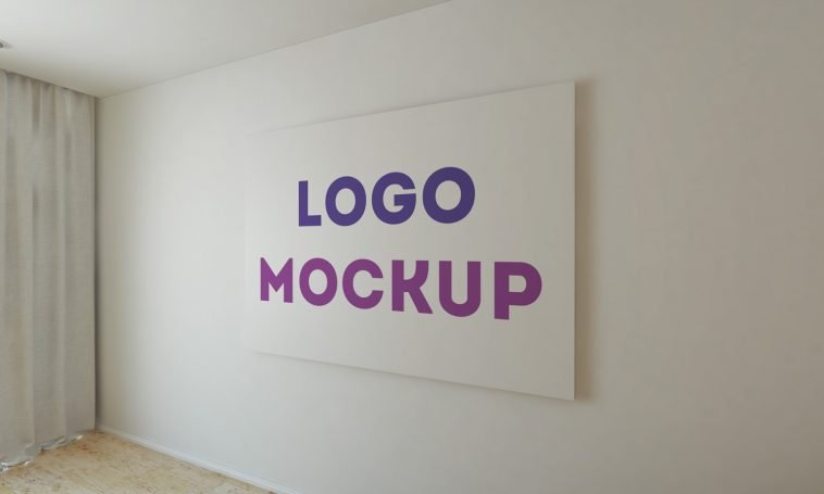 office wall free logo mockup