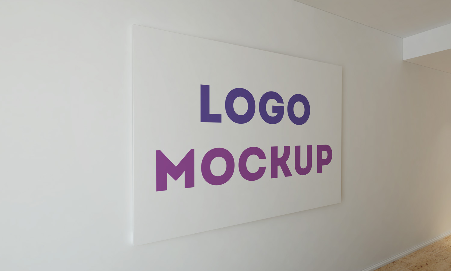 Office Wall Free Logo MockUp