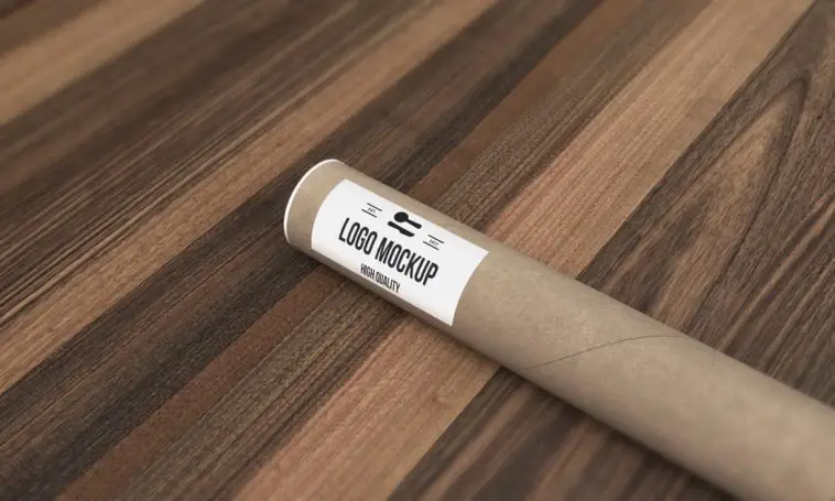 paper tube free logo mockup