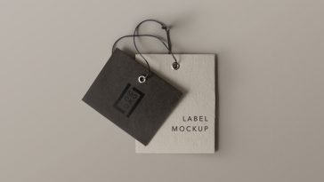 product label tag logo mockup psd