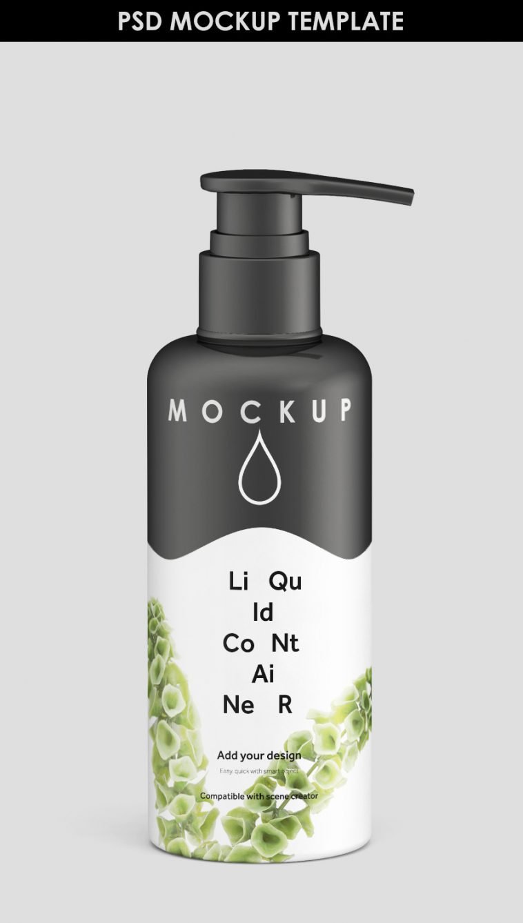 free spray bottle mockup template psd