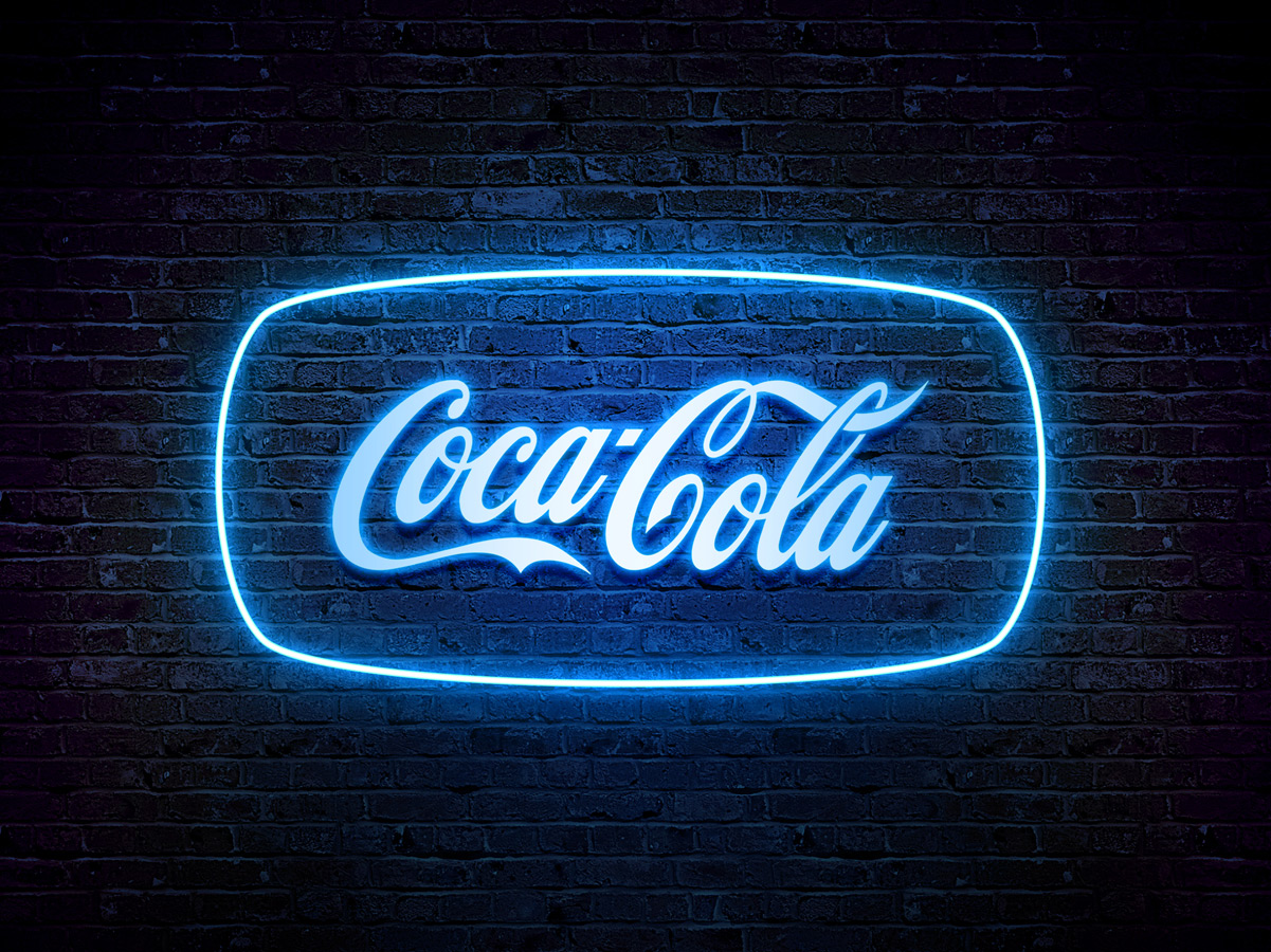 Neon Logo MockUp PSD Template