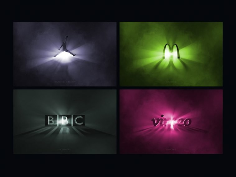 volumetric light logo mockup