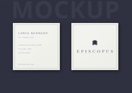 free square business card mockup
