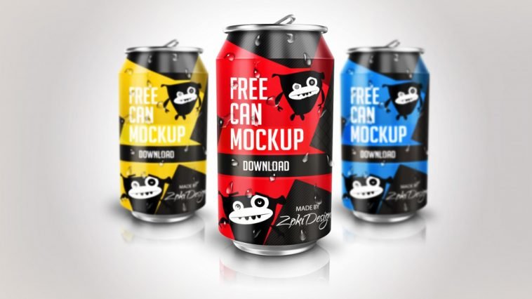 free beer can mockup